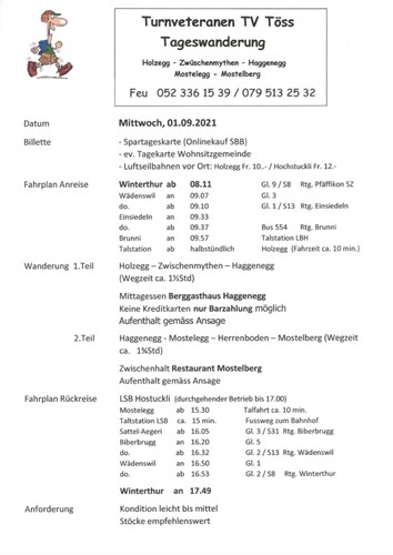 Tagesausflug Mostelberg 2021